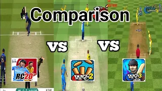 Wcc3 vs Wcc2 vs Real Cricket 20 Full comparison || which is the best cricket game.