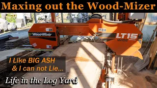 BIG ASH Maxing Out Wood-Mizer LT15 WIDE Sawmill ~ Life in the Log Yard