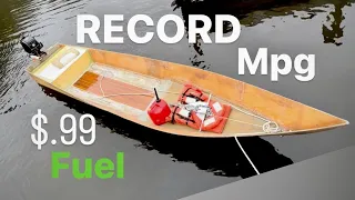 How far can I go on $.99 of fuel Testing my 6hp outboard on a microskiff