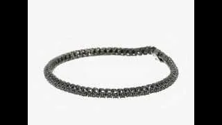 Black Rhodium Sterling Silver Black Diamond Tennis Bracelet