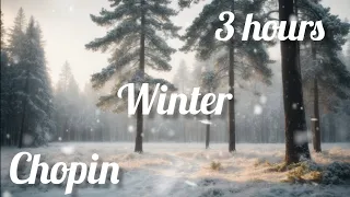 Winter. Chopin. Relaxing snowfall. Classical music