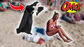 THE NUN PRANK ON THE BEACH PART 2! | HILARIOUS  REACTIONS | Kimoo Pranks