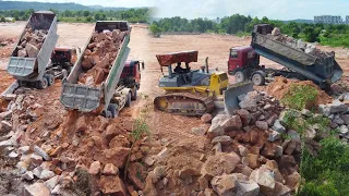 ep15.| Incredible! Extremely Powerful Dozers With Dump Trucks Filling Up Rocks