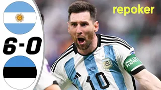 Argentina vs Estonia || messi Hatrack ||Extended Highlights & All Goals   2023