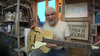 Новая полуакустическая гитара арчтоп archtop из массива клёна и ели от мастера Антона Хорина.