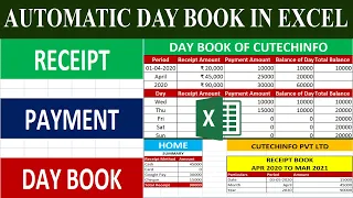 How to create day book in excel in Tamil | Receipt and payment