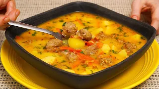 Кабачок, картопля і м'ясо - найкраще поєднання для смачного супу! ASMR приготування