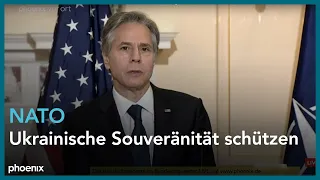 Pressekonferenz US-Außenminister Blinken und NATO-Generalsekretär Stoltenberg nach Treffen