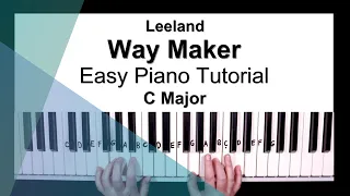 Way Maker (4 Chords) - Easy Piano Tutorial in C Major - Leeland | Part 1