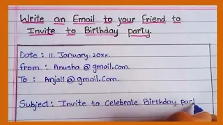 Write a EMAIL To Friend Inviting For Birthday Party || Powerlift Essay Writing || How To Write EMAIL