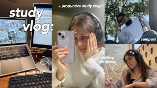 STUDY VLOG 🎧 going to campus, being productive, visiting the library, long study days & going out