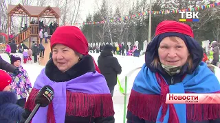 Искитимцы на Масленице зиму провожали: шли «поездом» по городу и в «бане» мылись