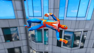 GTA 5 Ragdolls SPIDERMAN Jumps/Fails in 4K 60FPS 11 (Euphoria Physics)