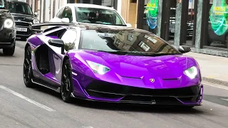 CRAZY Lamborghini Aventador SVJ Roadster making noises in LONDON!