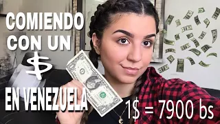 RETO : COMIENDO CON 1$ en VENEZUELA | gaby leopardi