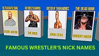 WWE Famous Names Of Wrestlers As Nick Names