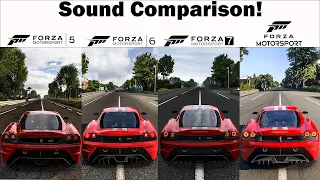 Forza Motorsport vs Forza 7 vs Forza 6 vs Forza 5 | Ferrari 430 Scuderia Sound Comparison