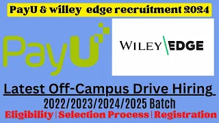 PayU off campus drive for 2023/2024/2025 batch |Latest Internship for Freshers| Jobs 2024
