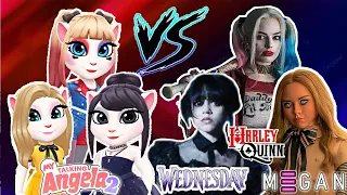 My Talking Angela 2 😱🔥 / Wednesday Addams And M3gan Doll And Harley Quinn Vs Angela 😘🤗/ New Gameplay