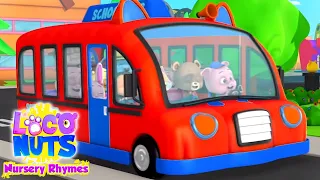 School Bus Song | Wheels On The Bus | Nursery Rhymes & Baby Songs with Loco Nuts | Kids Rhymes
