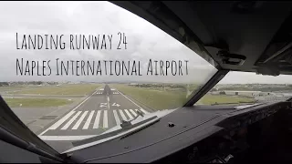 Approach and landing runway 24 Naples international airport (NAP LIRN)