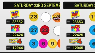 NLCB Draws Saturday September 23rd 2023