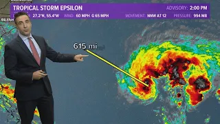 Tropics Update: Tropical Storm Epsilon hangs out in the Atlantic