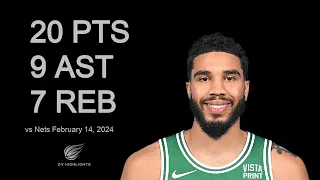 Jayson Tatum 20 pts 9 ast 7 reb vs Nets | February 14, 2024 |