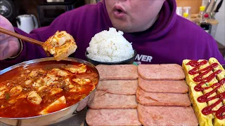 순두부 장인이 만든 얼큰 참치순두부+스팸구이+계란말이+고봉밥 한식요리 먹방 MUKBANG