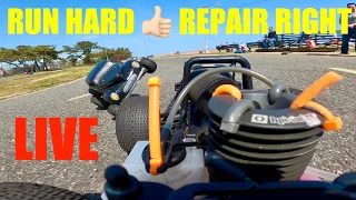 HPI Savage Ran hard and the Wheel Fell Off 🤣 Inspection and Repair LIVE “Saturday Nitro”