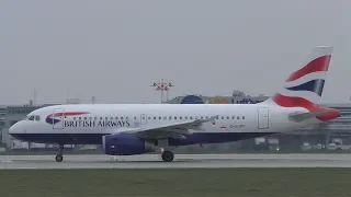 British Airways Airbus A319 takeoff at Munich Airport | G-EUPP