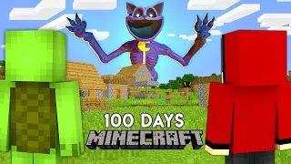 JJ and Mikey Survived 100 Days From SCARY CatNap in Minecraft Challenge (Maizen Mizen Mazien)
