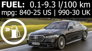 Mercedes S 580e Plug-In Hybrid: fuel energy power consumption economy: highway city mpg mpkWh PHEV