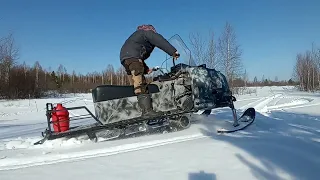 снег тает-САМОДЕЛЬНЫЙ СНЕГОХОД-конец зимы