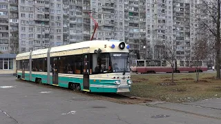 Трамвайный вагон 71-431Р "Достоевский" на улицах Санкт-Петербурга. 18.11.2023г.