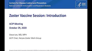 October 2020 ACIP Meeting - Cholera Vaccines & Zoster Vaccine