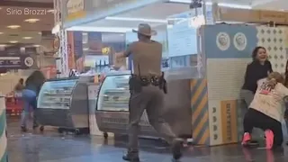 Dramatic video shows chaos inside the food court after a gunman opened fire at State Fair of Texas