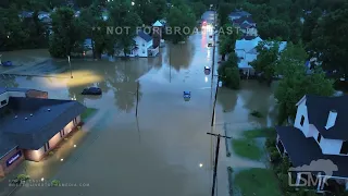 7-19-2023 Mayfield, Ky Flash Flood Emergency - Drone video shows neighborhoods flooded