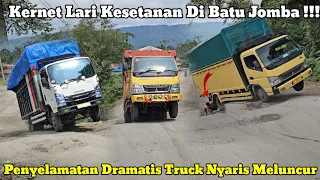 Kernet Runs Madly || Dramatic Rescue of Truck Almost Rolling Off Batu Jomba
