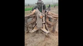 Powerful tree stump removing machine