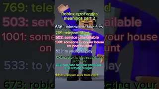 Roblox error code meanings Part 2 #roblox #errorcodes #scary #fyp #shorts #viral