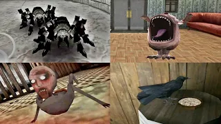 Creepy pets #9 | Granny's pet crow vs Evilnun's Gummy vs Spider in slendrina x vs Grandpa's pet &+