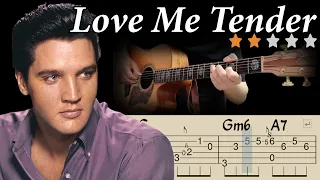 🔴Love Me Tender- Elvis PresleyㅣEasy Fingerstyle Guitar TutorialㅣTabs &LyricsㅣAcoustic Cover