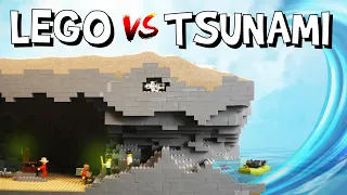 Tsunami Dam Breach Destruction Experiment. Wave Machine VS. LEGO City Flood Sea Cave