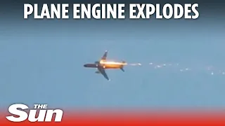 Plane engine EXPLODES minutes after takeoff forcing emergency landing in Russia