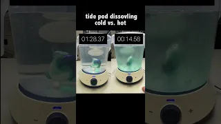 Tide Pod Dissolving In Hot vs. Cold Water - Laundry Experiment