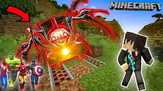 Avengers and Franklin Fight With Evil Thomas Train in Minecraft and Save the World | A.K GAME WORLD