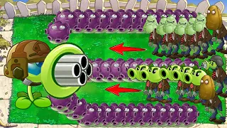 Amazing 9999 Gloom shroom vs 9999Gatling Pea Vs All Zombies PVZ - Plants vs zombies