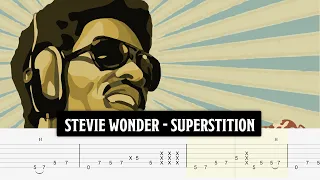 Superstition - Stevie Wonder - Original Track with Synced Guitar Tab