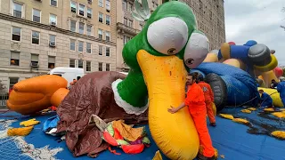 NYC LIVE Macys Thanksgiving Day Parade Balloon Inflation 2023